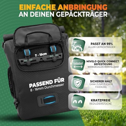 MIVELO 3in1 Fahrradtasche für Gepäckträger - 100% wasserdicht, perfekt für Abenteuer!