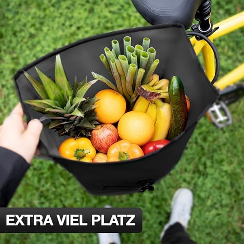 Valkental Große & wasserdichte Fahrradtasche für Gepäckträger – Robuste, abschließbare Tragetasche mit großen Reflektore