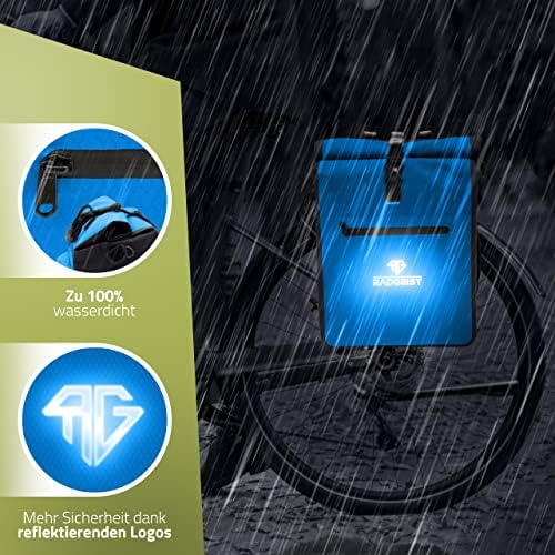 RADGEIST 3in1 Fahrradtasche für Gepäckträger - Wasserdichter Rucksack mit Laptopfach für Unterwegs - 25L - Blau