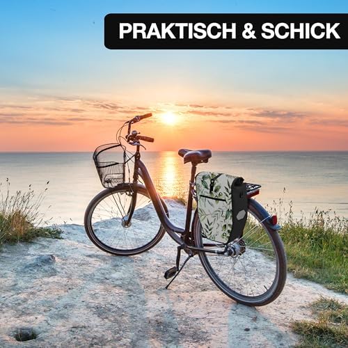 Valkental Große & wasserdichte Fahrradtasche für Gepäckträger – Robuste, abschließbare Tragetasche mit großen Reflektore