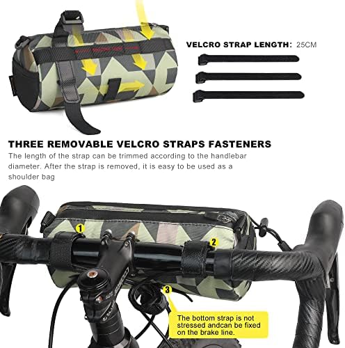 Rhinowalk Fahrrad Lenkertasche - Praktische Vordertasche mit Schultergurt für Reisen & Sport (Schwarz)