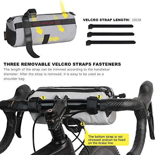 Rhinowalk Fahrrad Lenkertasche - Praktische Vordertasche mit Schultergurt für Reisen & Sport (Schwarz)