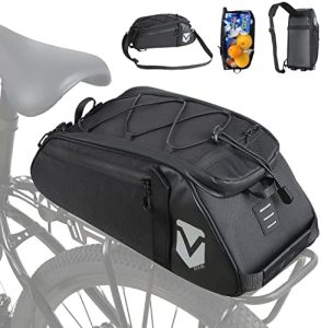 Schwarze Fahrradtasche für Gepäckträger – 8L Kühlfunktion, wasserdicht & isolierend, ideal für Ausflüge