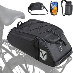 Schwarze Fahrradtasche für Gepäckträger – 8L Kühlfunktion, wasserdicht & isolierend, ideal für Ausflüge