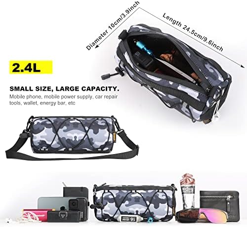 Rhinowalk Fahrrad Lenkertasche - Praktische Vordertasche mit Schultergurt für Reisen & Sport (Schwarz)