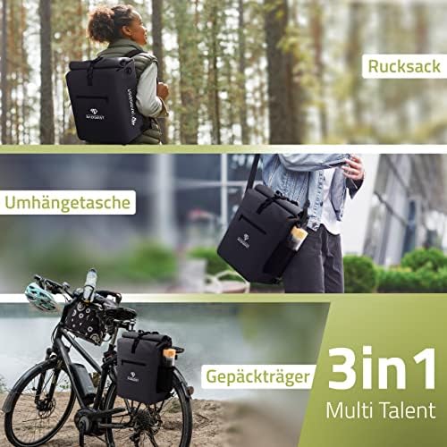 RADGEIST 3in1 Fahrradtasche für Gepäckträger - Wasserdichter Rucksack mit Laptopfach für Unterwegs - 25L - Blau