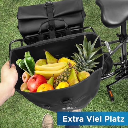 Fahrradtasche Set 48L von – Robuste Tarpaulin Gepäckträgertasche mit Reflektoren, ideal für Reisen!