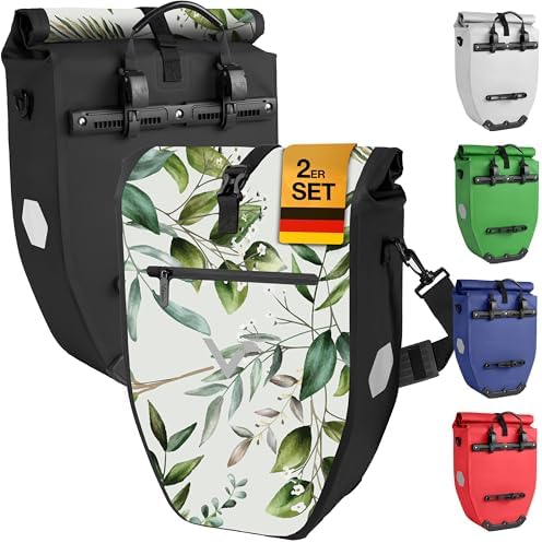 Valkental Große & wasserdichte Fahrradtasche für Gepäckträger – Robuste, abschließbare Tragetasche mit großen Reflektore