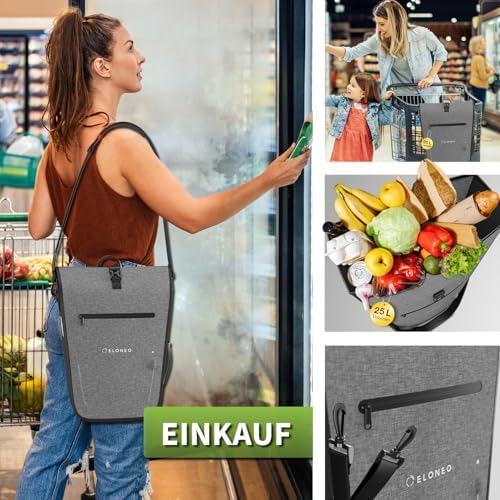 ELONEO Fahrradtasche für Gepäckträger 20L – 100% wasserdicht mit LED Licht für sicheres Radfahren mintgrün