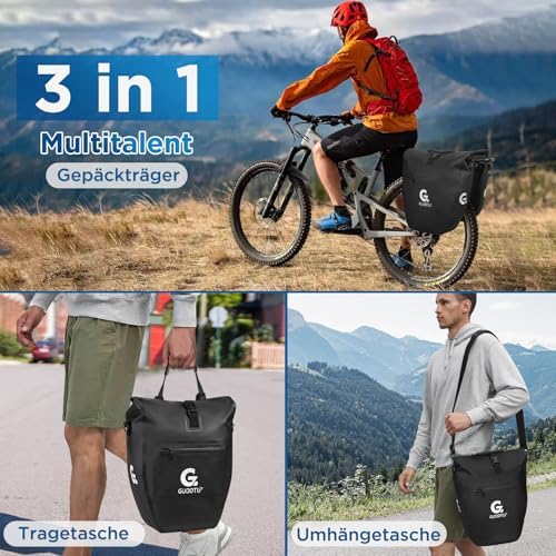 Fahrradtasche Set 48L von – Robuste Tarpaulin Gepäckträgertasche mit Reflektoren, ideal für Reisen!