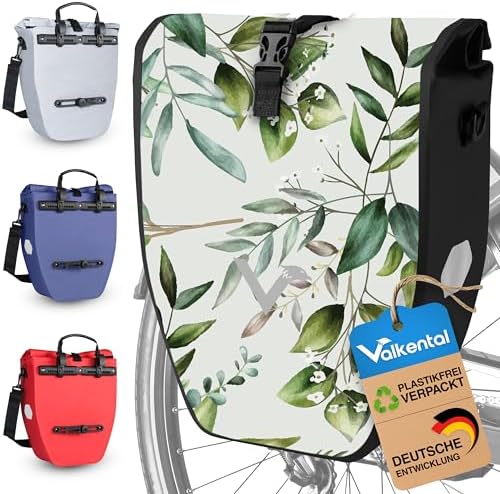 Valkental Große & wasserdichte Fahrradtasche für Gepäckträger – Robuste, abschließbare Tragetasche mit großen Reflektore