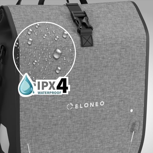 ELONEO Fahrradtasche für Gepäckträger 20L – 100% wasserdicht mit LED Licht für sicheres Radfahren mintgrün