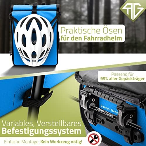RADGEIST 3in1 Fahrradtasche für Gepäckträger - Wasserdichter Rucksack mit Laptopfach für Unterwegs - 25L - Blau