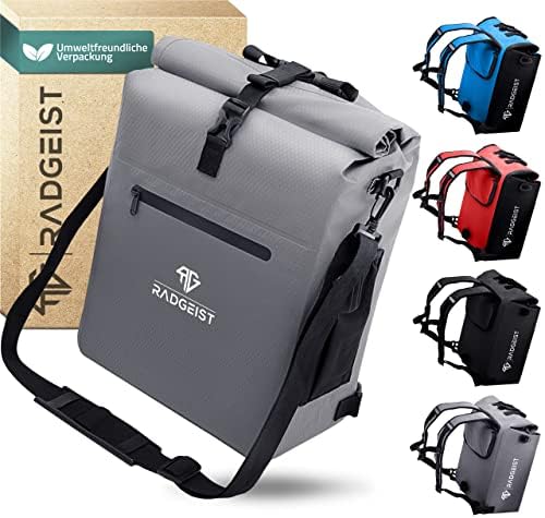 RADGEIST 3in1 Fahrradtasche für Gepäckträger - Wasserdichter Rucksack mit Laptopfach für Unterwegs - 25L - Blau