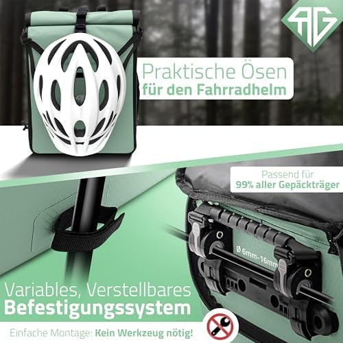 RADGEIST 3in1 Fahrradtasche für Gepäckträger - Wasserdichter Rucksack mit Laptopfach für Unterwegs - 25L - Blau