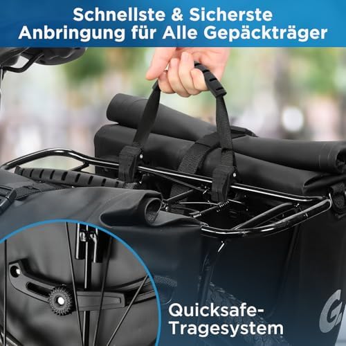 Fahrradtasche Set 48L von – Robuste Tarpaulin Gepäckträgertasche mit Reflektoren, ideal für Reisen!