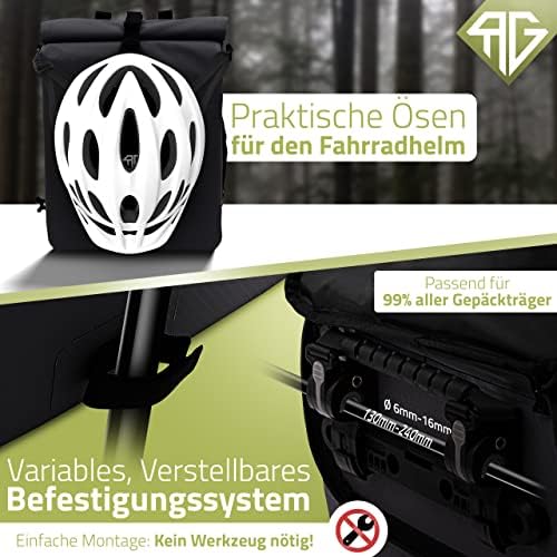 RADGEIST 3in1 Fahrradtasche für Gepäckträger - Wasserdichter Rucksack mit Laptopfach für Unterwegs - 25L - Blau