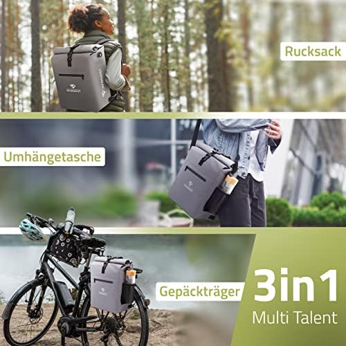 RADGEIST 3in1 Fahrradtasche für Gepäckträger - Wasserdichter Rucksack mit Laptopfach für Unterwegs - 25L - Blau