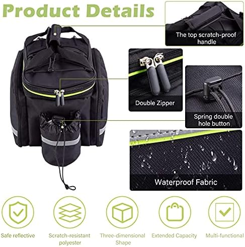 UBORSE 3in1 Fahrradtasche 35L – Wasserdicht, Reflexion für Sicherheit, ideal für Radreisen