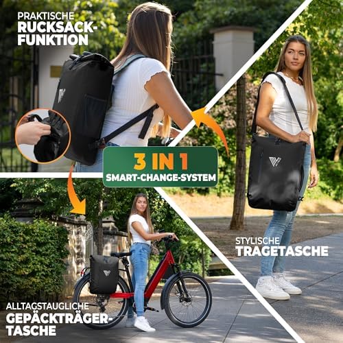 MIVELO 3in1 Fahrradtasche für Gepäckträger - 100% wasserdicht, perfekt für Abenteuer!