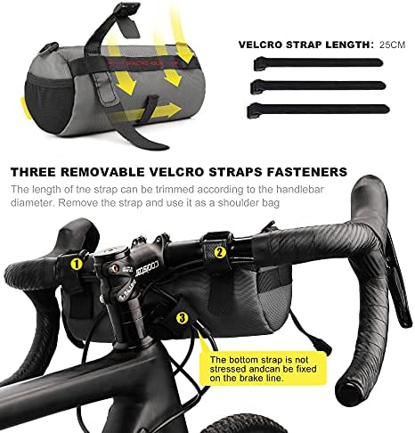 Rhinowalk Fahrrad Lenkertasche - Praktische Vordertasche mit Schultergurt für Reisen & Sport (Schwarz)