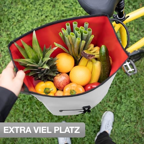Valkental Große & wasserdichte Fahrradtasche für Gepäckträger – Robuste, abschließbare Tragetasche mit großen Reflektore