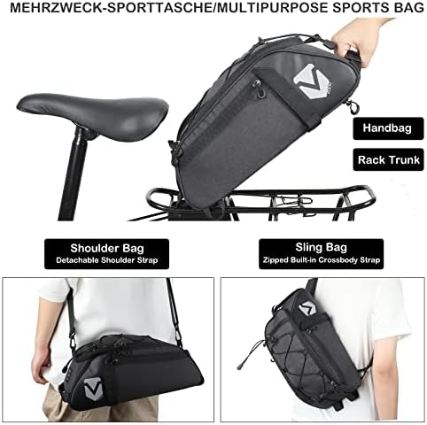 Schwarze Fahrradtasche für Gepäckträger – 8L Kühlfunktion, wasserdicht & isolierend, ideal für Ausflüge