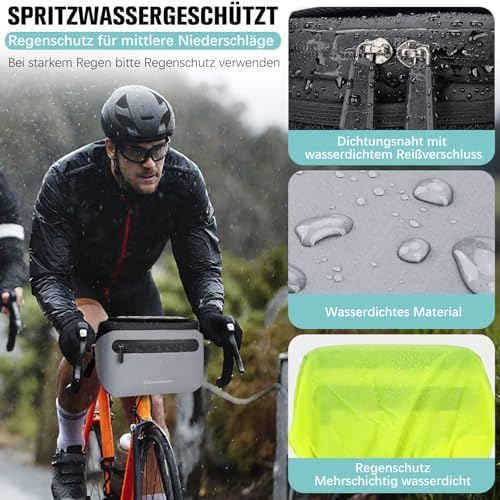 GXCROR Lenkertasche |7L mit Schnellrelease | Wasserdicht & stabil für City & Trekking | Handyfach + Getränkehalter