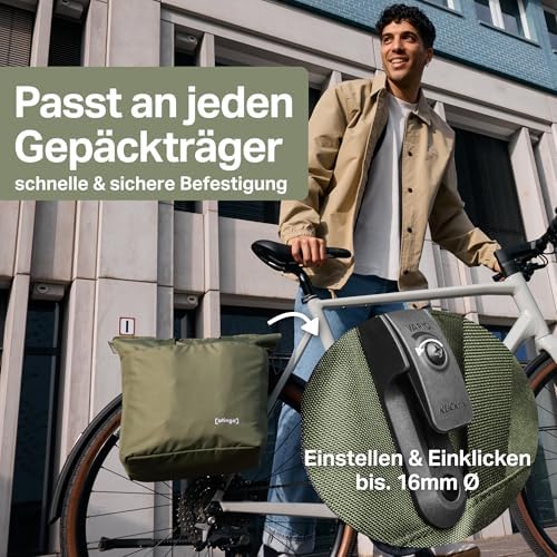 otinga® Shopper Fahrradtasche faltbar 14L - leichte, wasserabweisende Einkaufstasche für Fahrradgepäckträger, ideal für