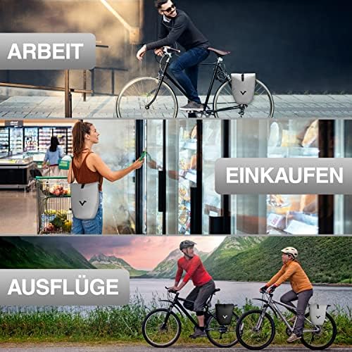 Valkental Große & wasserdichte Fahrradtasche für Gepäckträger – Robuste, abschließbare Tragetasche mit großen Reflektore