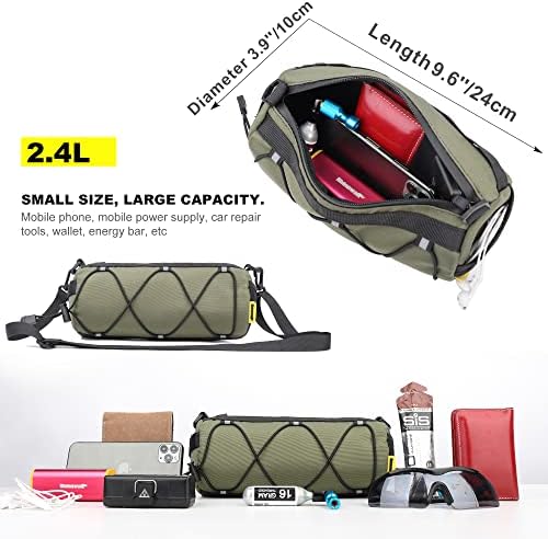 Rhinowalk Fahrrad Lenkertasche - Praktische Vordertasche mit Schultergurt für Reisen & Sport (Schwarz)