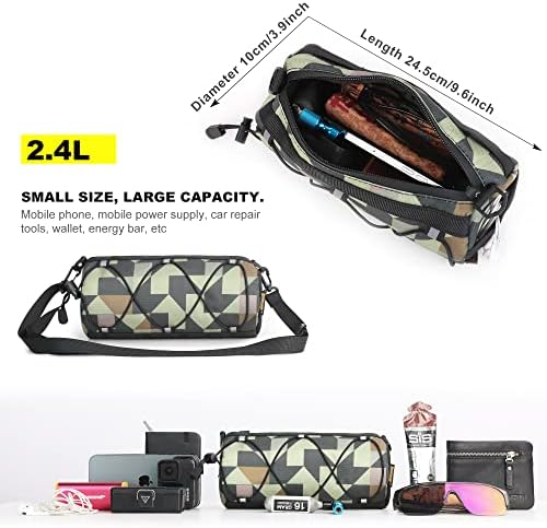 Rhinowalk Fahrrad Lenkertasche - Praktische Vordertasche mit Schultergurt für Reisen & Sport (Schwarz)