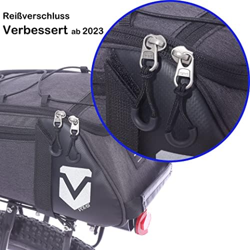 Schwarze Fahrradtasche für Gepäckträger – 8L Kühlfunktion, wasserdicht & isolierend, ideal für Ausflüge