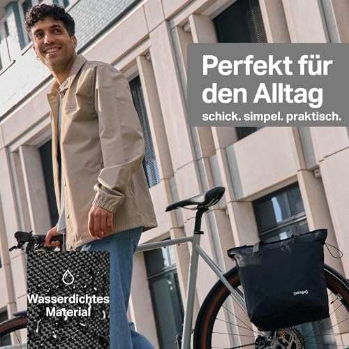 otinga® Shopper Fahrradtasche faltbar 14L - leichte, wasserabweisende Einkaufstasche für Fahrradgepäckträger, ideal für
