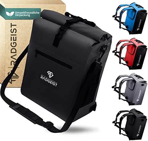 RADGEIST 3in1 Fahrradtasche für Gepäckträger - Wasserdichter Rucksack mit Laptopfach für Unterwegs - 25L - Blau