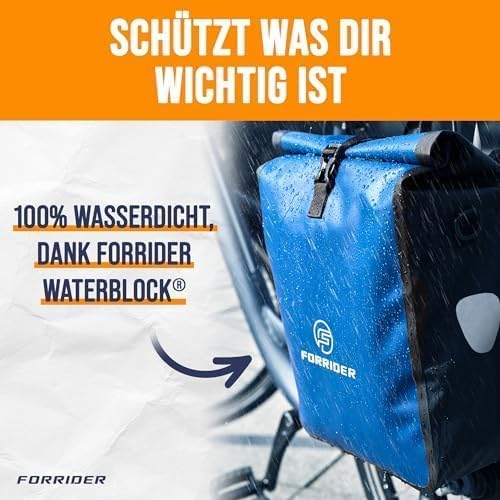Forrider Gepäckträgertasche 22L – Wasserdichte Fahrradtasche mit Schultergurt für Abenteuer unterwegs