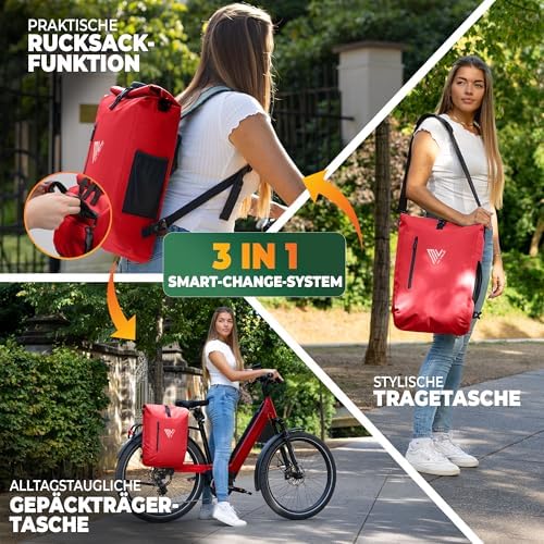 MIVELO 3in1 Fahrradtasche für Gepäckträger - 100% wasserdicht, perfekt für Abenteuer!