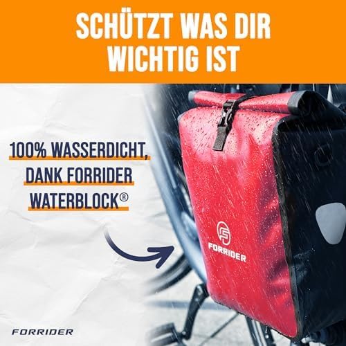 Forrider Gepäckträgertasche 22L – Wasserdichte Fahrradtasche mit Schultergurt für Abenteuer unterwegs