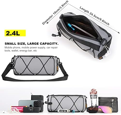 Rhinowalk Fahrrad Lenkertasche - Praktische Vordertasche mit Schultergurt für Reisen & Sport (Schwarz)