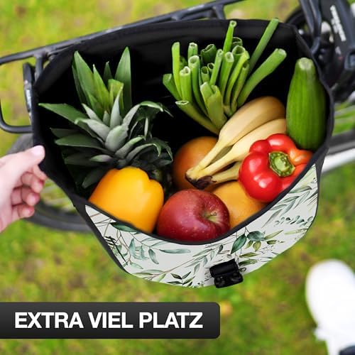Valkental Große & wasserdichte Fahrradtasche für Gepäckträger – Robuste, abschließbare Tragetasche mit großen Reflektore