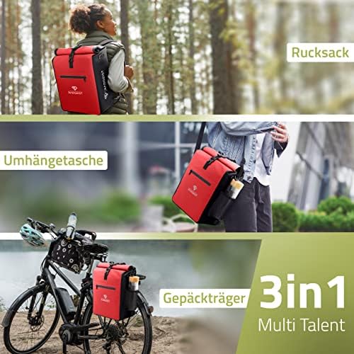 RADGEIST 3in1 Fahrradtasche für Gepäckträger - Wasserdichter Rucksack mit Laptopfach für Unterwegs - 25L - Blau