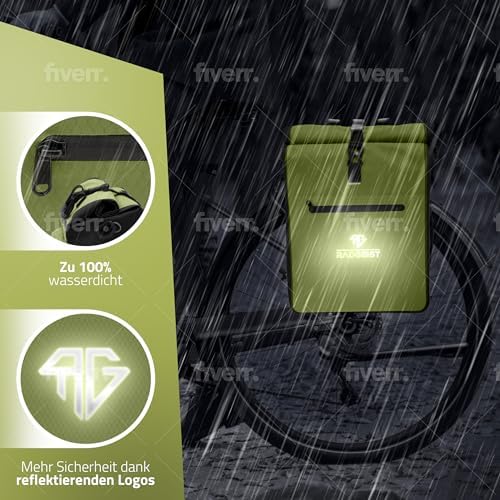 RADGEIST 3in1 Fahrradtasche für Gepäckträger - Wasserdichter Rucksack mit Laptopfach für Unterwegs - 25L - Blau