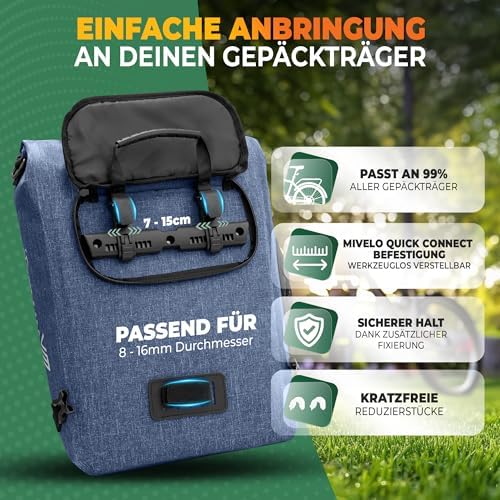 MIVELO 3in1 Fahrradtasche für Gepäckträger - 100% wasserdicht, perfekt für Abenteuer!