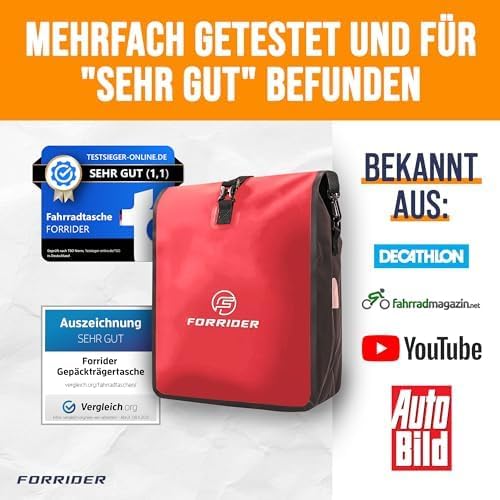 Forrider Gepäckträgertasche 22L – Wasserdichte Fahrradtasche mit Schultergurt für Abenteuer unterwegs