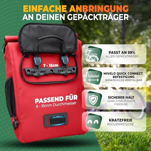 MIVELO 3in1 Fahrradtasche für Gepäckträger - 100% wasserdicht, perfekt für Abenteuer!