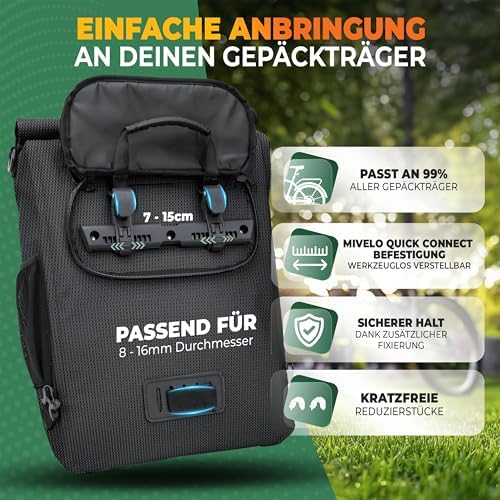 MIVELO 3in1 Fahrradtasche für Gepäckträger - 100% wasserdicht, perfekt für Abenteuer!