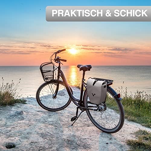 Valkental Große & wasserdichte Fahrradtasche für Gepäckträger – Robuste, abschließbare Tragetasche mit großen Reflektore