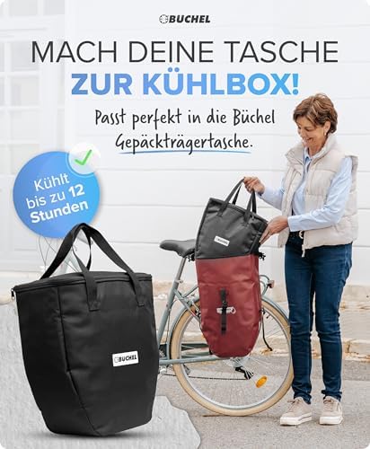 Büchel Fahrradtasche für Gepäckträger – 100% wasserdicht, mit Tragegriff & Schultergurt, ideal für Fahrradtouren
