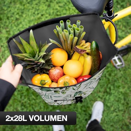 Valkental Große & wasserdichte Fahrradtasche für Gepäckträger – Robuste, abschließbare Tragetasche mit großen Reflektore