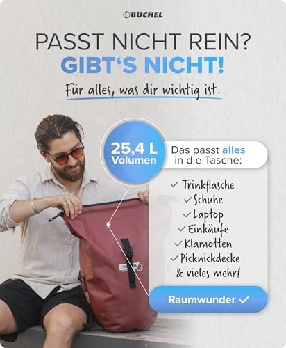 Büchel Fahrradtasche für Gepäckträger – 100% wasserdicht, mit Tragegriff & Schultergurt, ideal für Fahrradtouren